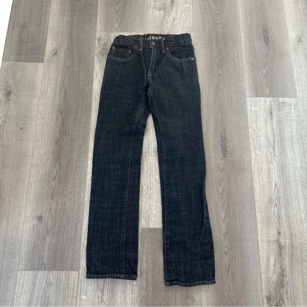 2/24$ GAP 1969 Kids dark wash blue straight leg jeans size 10 slim